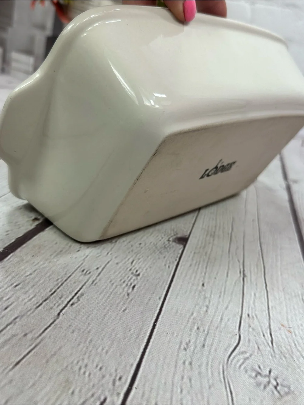 lodge stoneware White casserole Baking Pan minimalist farmhouse french country